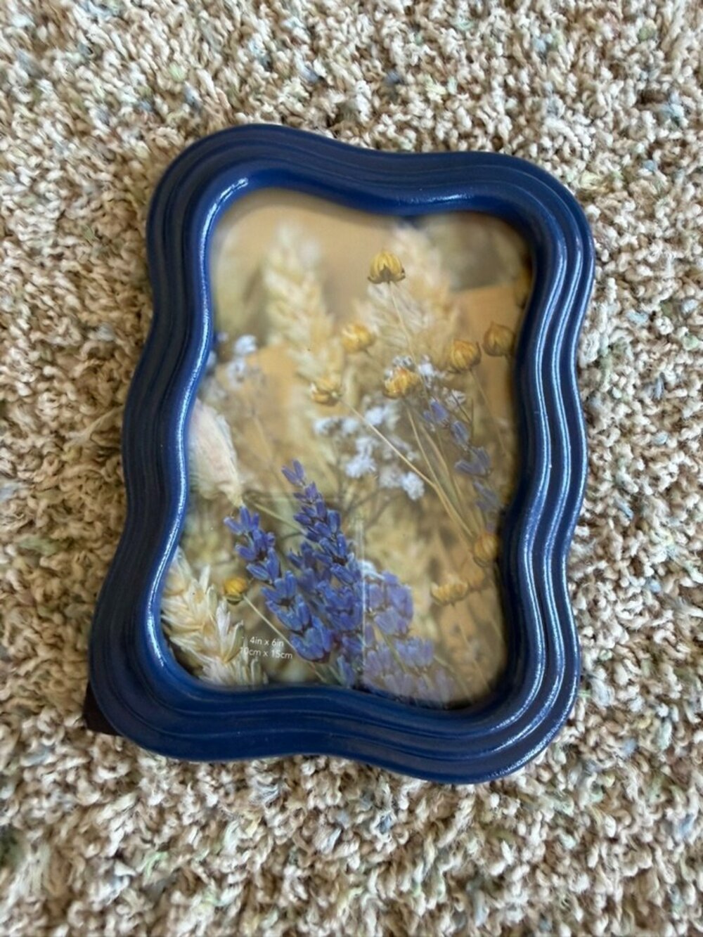 NIB Isaac Jacobs Blue 70s Wave Picture Frame 4"x6"